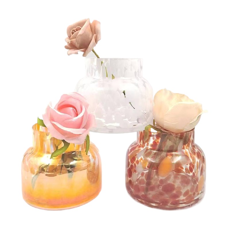 Yayun 2024 new handmade iridescent leopard candle jar and vase