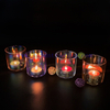 New Design Candle Jars for Wedding 8oz Empty Gradient Glass Candle Jar with Label Iridescent Candle Holder Wholesale