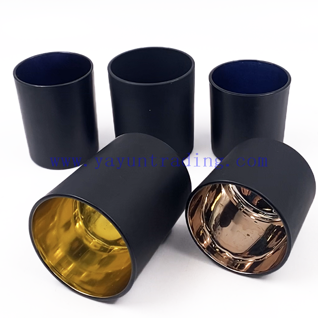 Home Decoration Candle Jars Frosted Glass Luxury Customized Creative Cylinder Containers