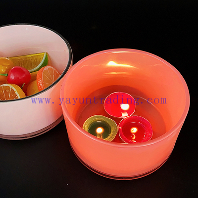 Glossy Painted Pink Glass Candle Jars With Silver Rim Candle Vessels for Candle Making