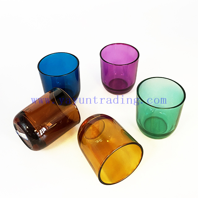 8oz Empty Round Bottom Candle Jar Colored Translucent Glass Candle Jars Holder