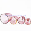 Luxury Shiny Votive Holder Custom Painted Vogue Empty Pink Glass Candle Jars with Gold Rim