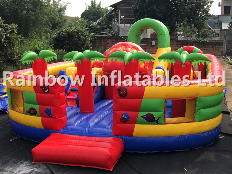 RB4122 (10x6x4m) Rainbow Multifunctional Mushroom Theme Inflatable