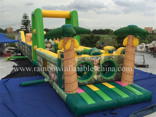 RB5038-2(25x3.7x5m) Inflatable Giant Jungle Theme Games/Inflatable Obstacle Course For Sale