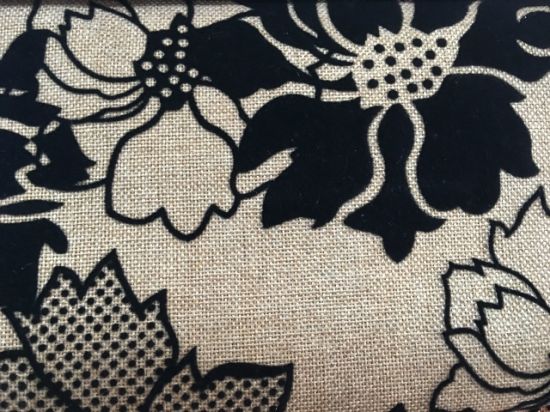 Plain Linen Flocking Upholstery Fabric for Sofa and Chair