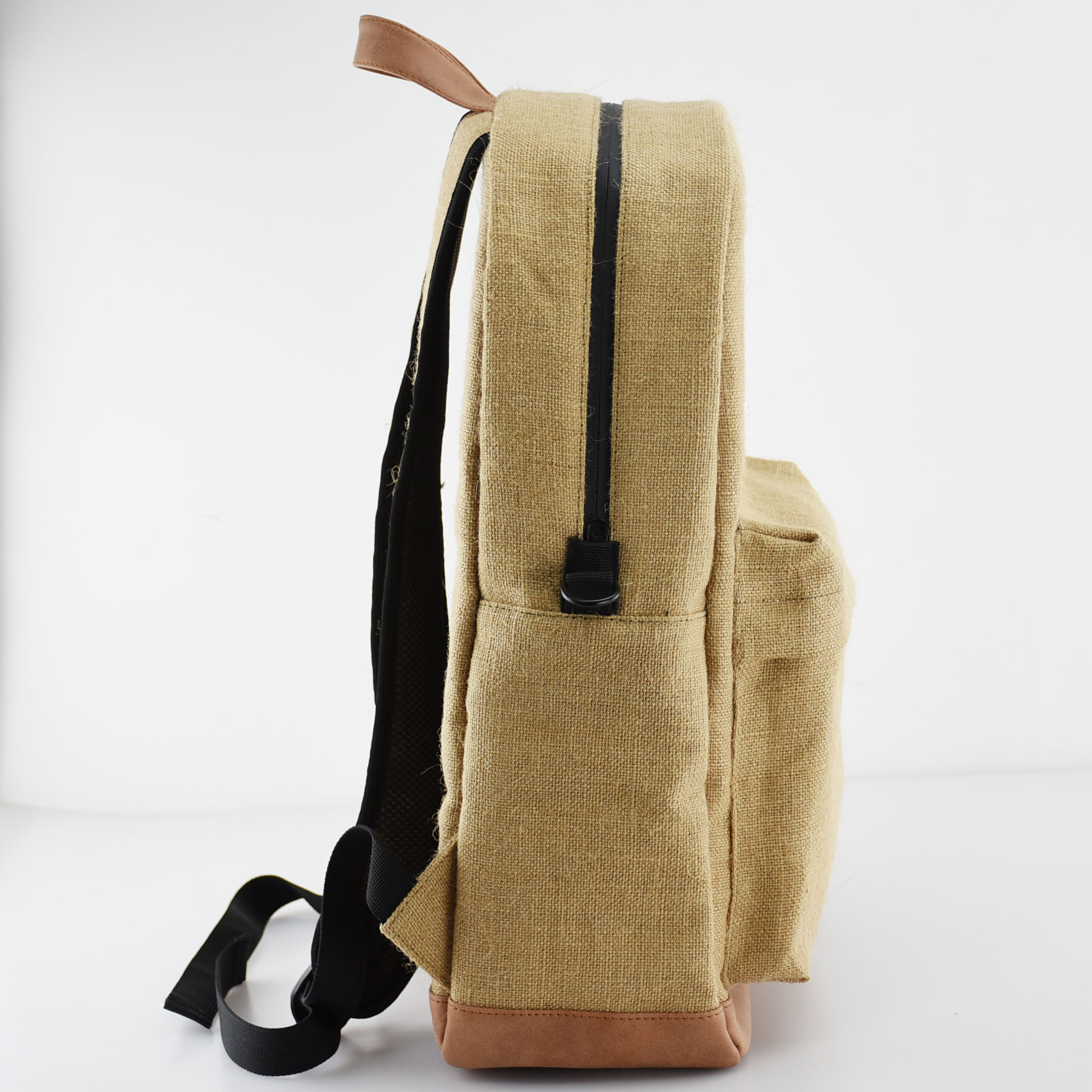 Jute Smell Proof Odor Eliminating Backpack with dual zipper