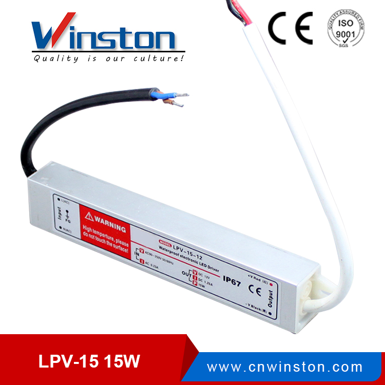 LPV - 15 Вт светодиодный драйвер переменного тока постоянного тока водонепроницаемый импульсный источник питания