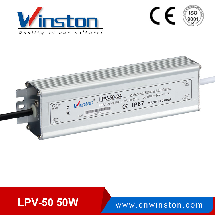 LPV-50 50W светодиодный драйвер водонепроницаемого питания для бассейна