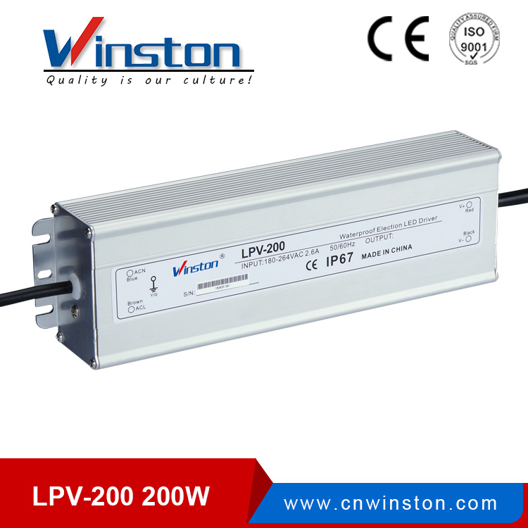 Mini tamaño LPV-200 200w fuente de alimentación led de conmutación a prueba de agua
