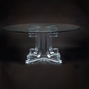 Luxury Customized Acrylic Dining Table with Glass Table Top