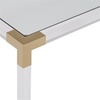 2018 Dining Table Rose Gold Table Frame and Acrylic Legs Glass Top Dining Table