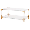 New Design Mirrored Corner Table Brass Classic Coffee Table Glass Coffee Table