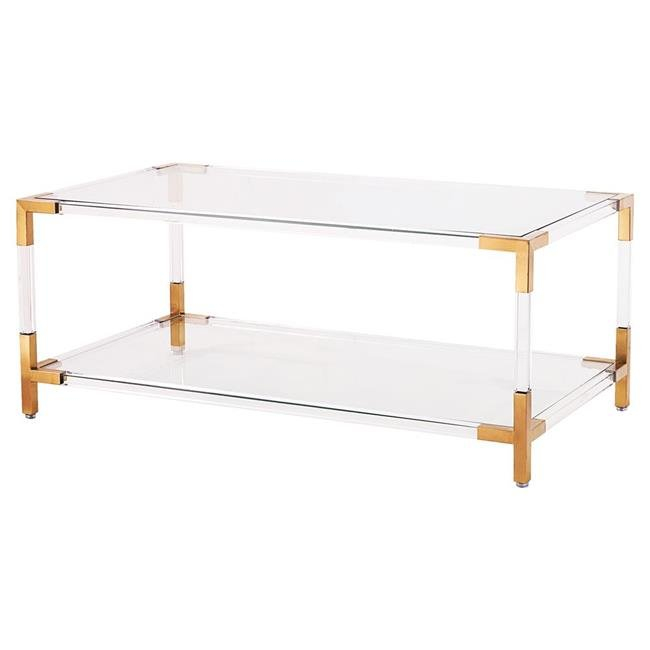 New Design Mirrored Corner Table Brass Classic Coffee Table Glass Coffee Table