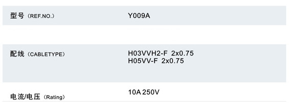 电源线(Y009A+SwItch 303)