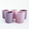 wholesale purple pink matte finish cylinder candle jars glass candle tumbler 12oz for Christmas home decor