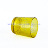 Fancy Yellow Empty Jar High Quality Glass Candle Vessels With Tin Lid