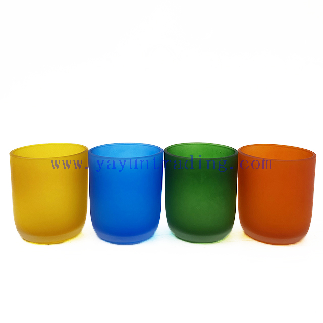 250ml 8oz Decorate Glass Candle Jar Custom Colors Candle Vessel
