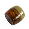 Handmade Shiny Glass Candle Holder Horizontal Stripe Decoration Candle Jar