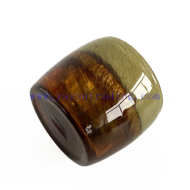 Handmade Shiny Glass Candle Holder Horizontal Stripe Decoration Candle Jar