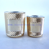Different Size Empty Cylinder Popular Classical Gold Round Glass Candle Jar
