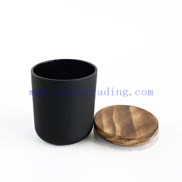 247ml 8oz Matte Black Glass Candle Jar with Different Lids