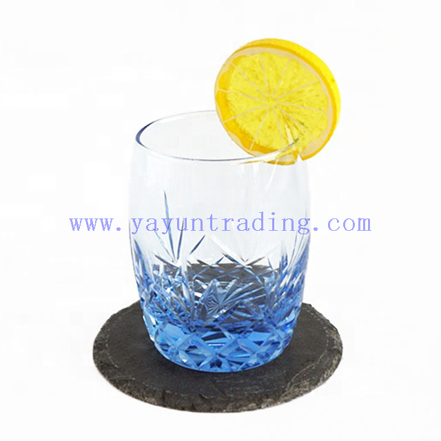Customized Blue Hot Selling Glassware Fancy Machine Made Glass Cup
