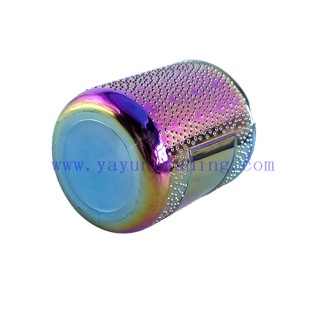 380ml Empty Round Iridescent Electroplated Glass Candle Tumbler