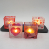 4oz 120ml Personalized Hearts Matte Square Valnetine's Day Glass Candle Tumbler 