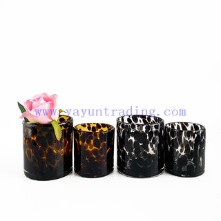 8oz 14oz Cylinder Empty Mixed Color Glass Candle Holder
