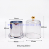 Custom Christmas Glass Candle Jar With Bell Cloche Dome Glass Candle Holders with Lid Electroplated Vessels