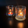 Hot Sell Luxury Candle Jars 8oz Clear Cheap Glass Candle Holder with Ceramic Wooden Lid