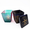 Square Shape Candle Container Matte Black Empty Cube Glass Candle Jars With Lids