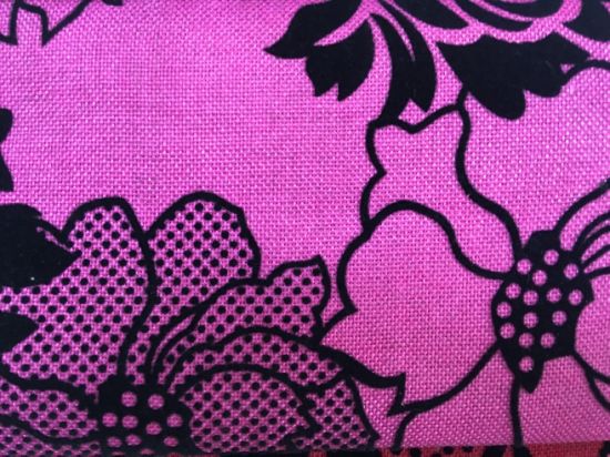 Plain Linen Flocking Upholstery Fabric for Sofa and Chair