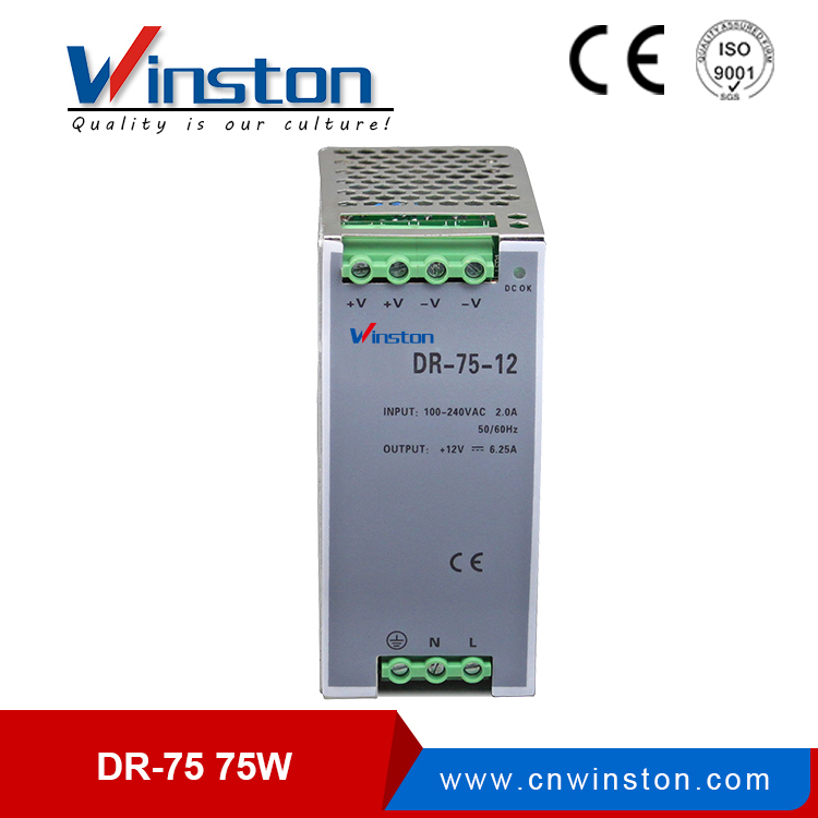 Fuente de alimentación LED de salida única DR-75-24 de fábrica 75W con CE aprobado