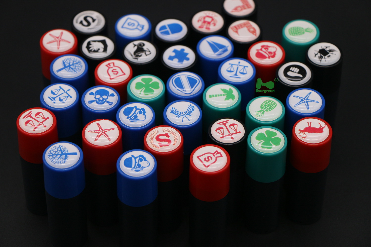 Personzlied Round plastic Golf Ball Stamps Dia.12mm 