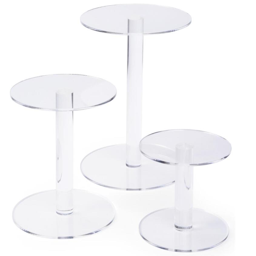 Round Buttom Black Acrylic Jewelry Display Risers