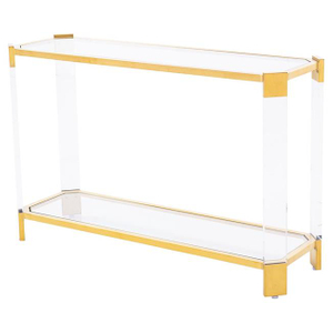 New Design Gold Metal Coffee Table Acrylic Living Room Console Table Corner Table