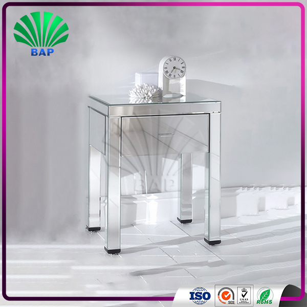 French Style Square Sofa Side Lamp Table Bedroom Night Stand Clear