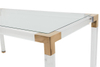 2018 Dining Table Rose Gold Table Frame and Acrylic Legs Glass Top Dining Table