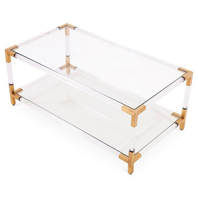 New Design Mirrored Corner Table Brass Classic Coffee Table Glass Coffee Table