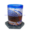 Handmade Traditional Engraved Classic Colored Overlay Glass Wine Cup