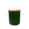 7oz Green Glass Candle Holder Jar with Sealed Wooden Lid