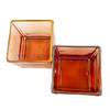300ml 10oz Custom Amber Square Glass Candle Holders With Gold Rim for Candle Making