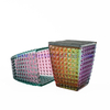 High Quality Square Glass Candle Holder With Stone Lid For Home Decor