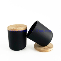 247ml 8oz Matte Black Glass Candle Jar with Different Lids
