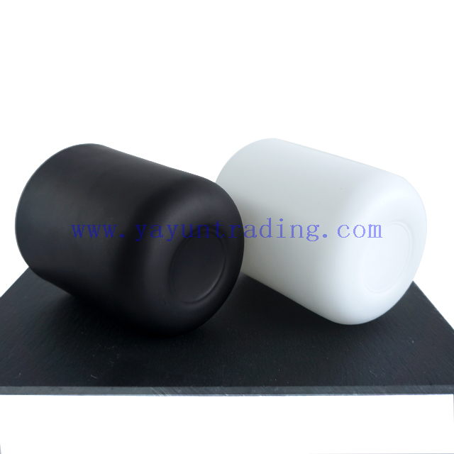 480ml Black White Frosted Glass Jar for Candle with Black White Ceramic Lids