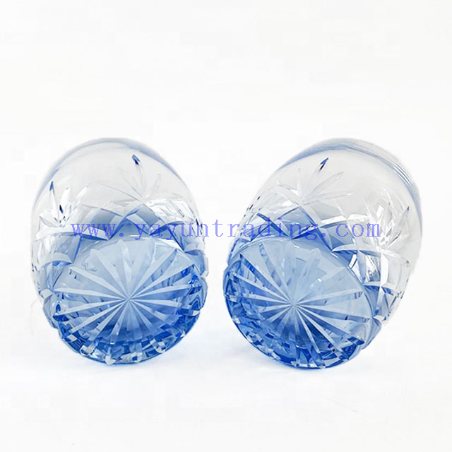 Customized Blue Hot Selling Glassware Fancy Machine Made Glass Cup