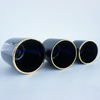 wholesale yayun best selling 8oz 12oz and 16oz black glass candle containers with gold rim and lids