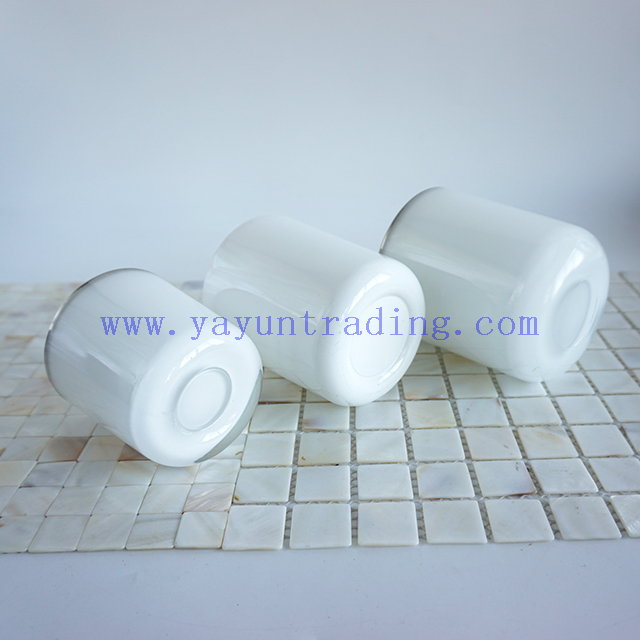 250ml 395ml 480ml gold silver rim for white candle holder glass luxury candle vessels with lids