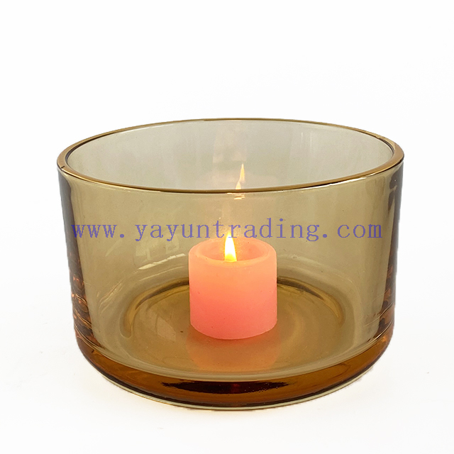 650ml 21oz empty amber luxury glass candle jars for candle making 